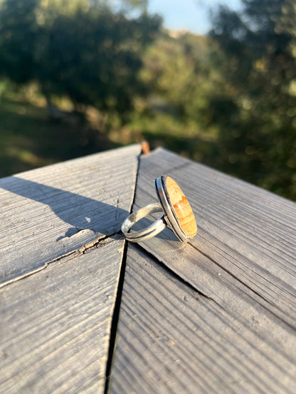 Bague en Jaspe paysage taille 58