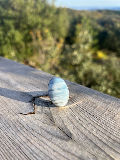 Bague en Opale bleue Owhyee taille 57