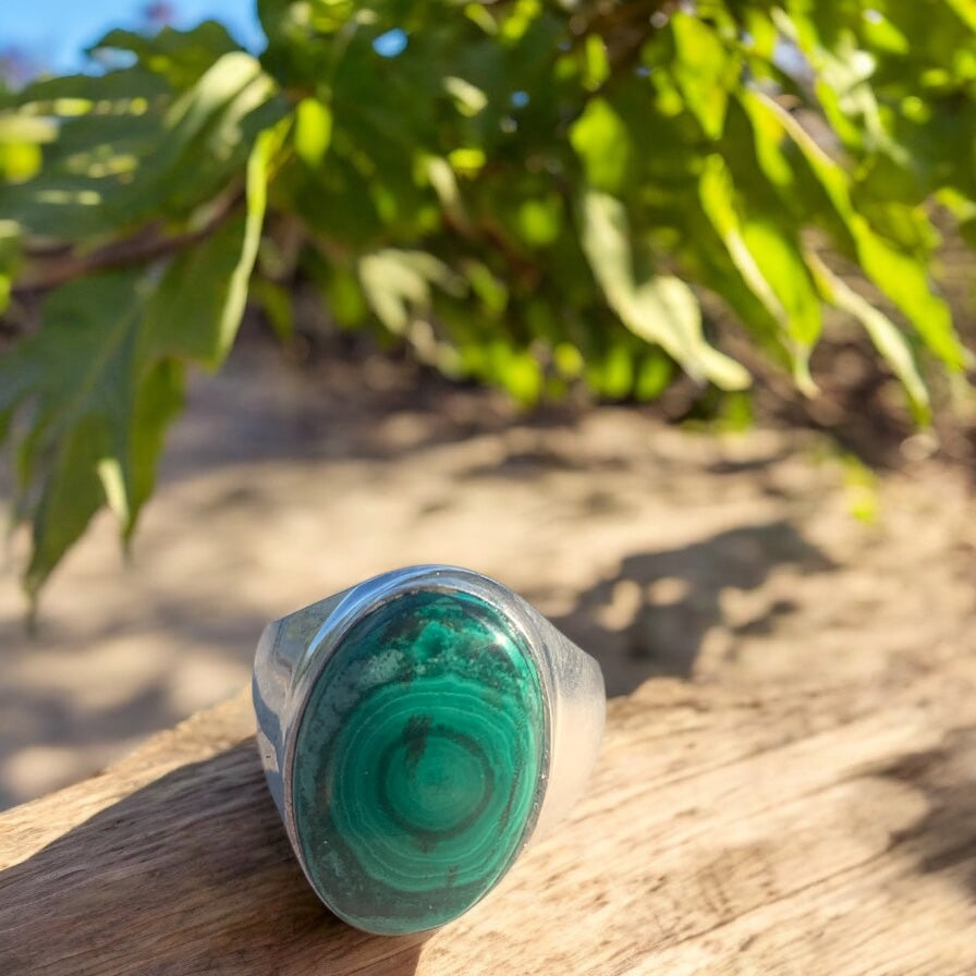 Bague en Malachite taille 65