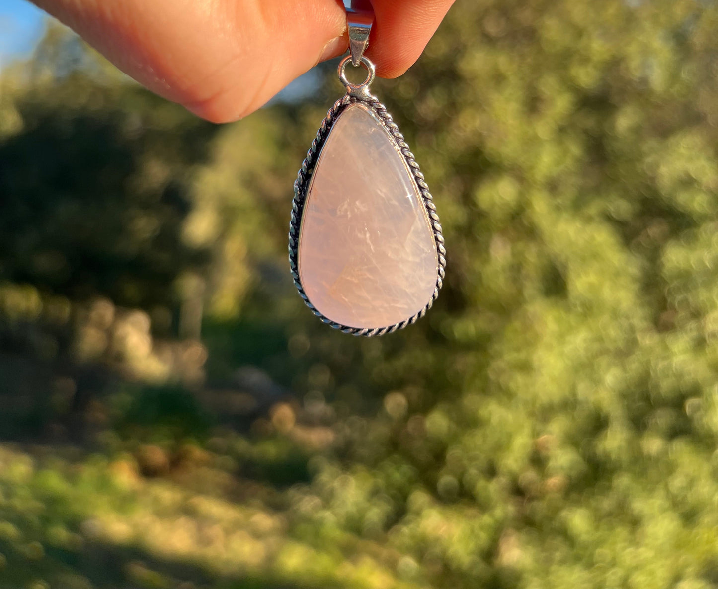 Pendentif en Quartz Rose