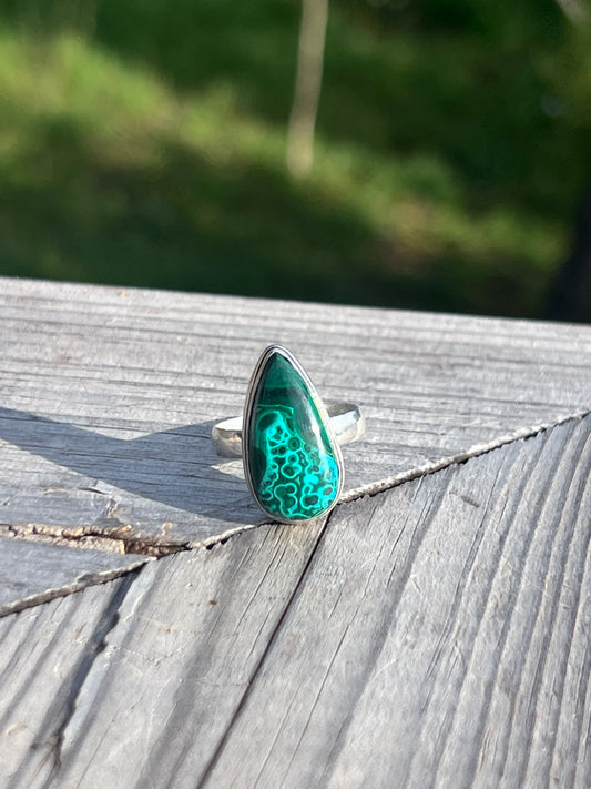 Bague en Malachite Chrysocolle  taille 58