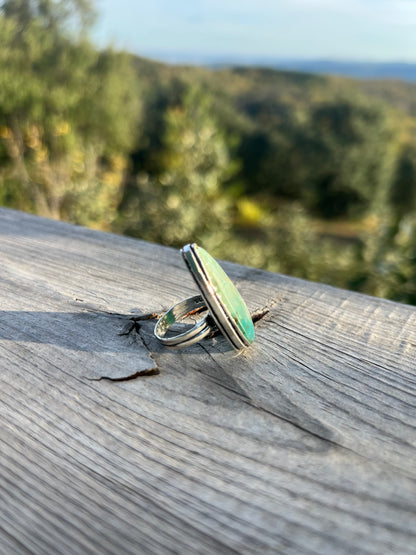 Bague en Chrysocolle et quartz taille 53