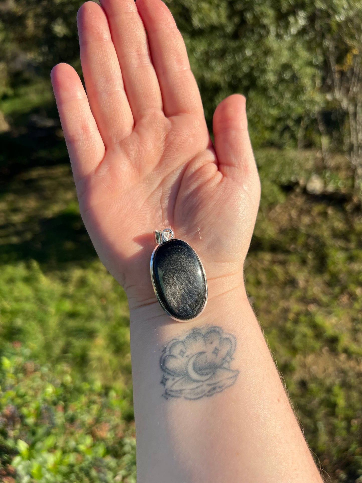 Pendentif en Obsidienne Dorée