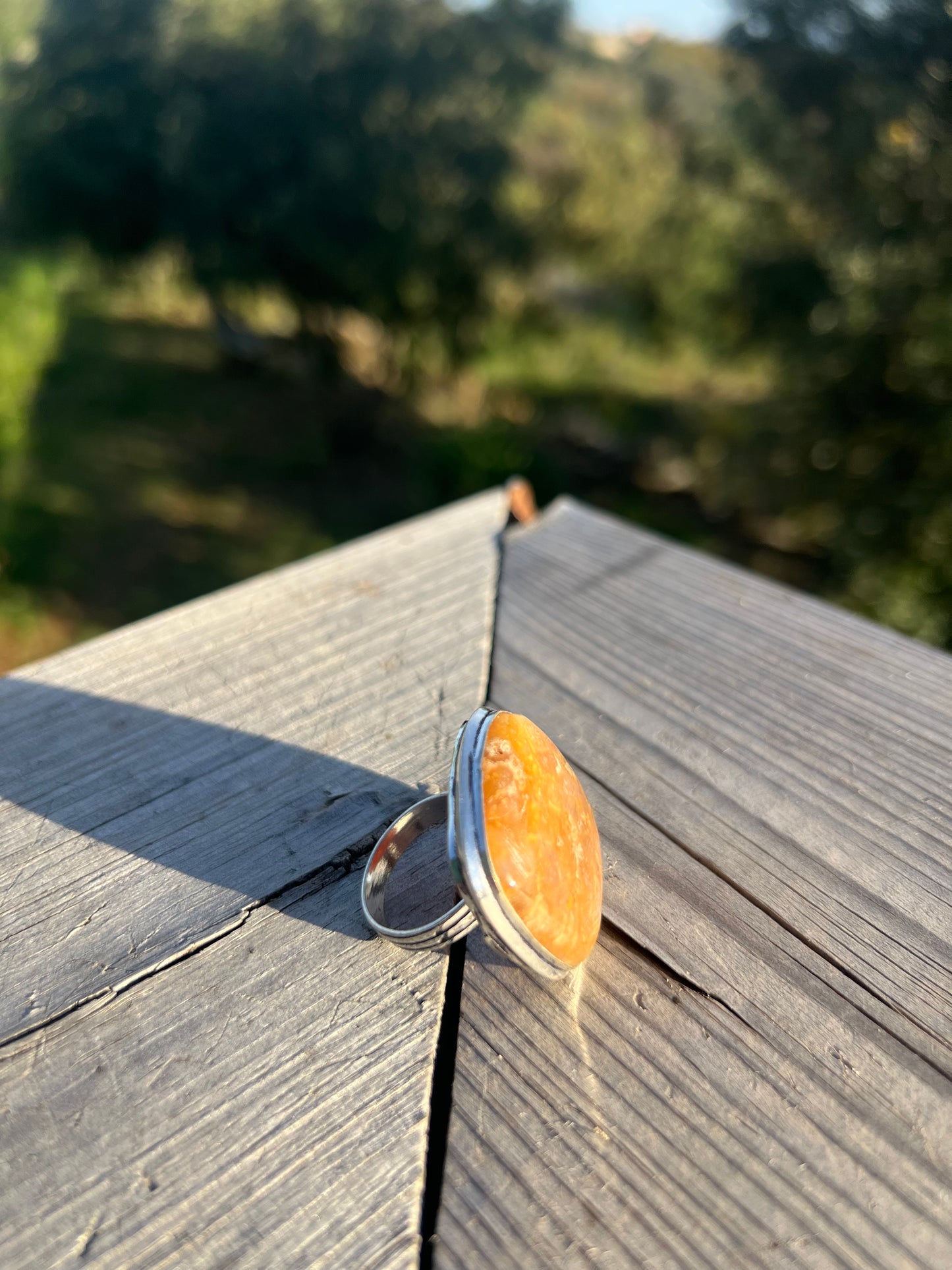 Bague en corail fossile taille 57