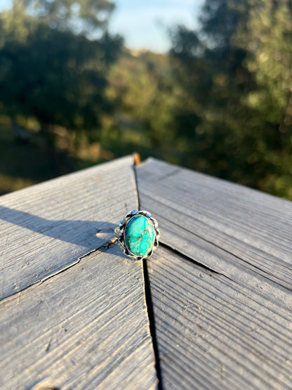 Bague en Howlite teintée Turquoise taille 51