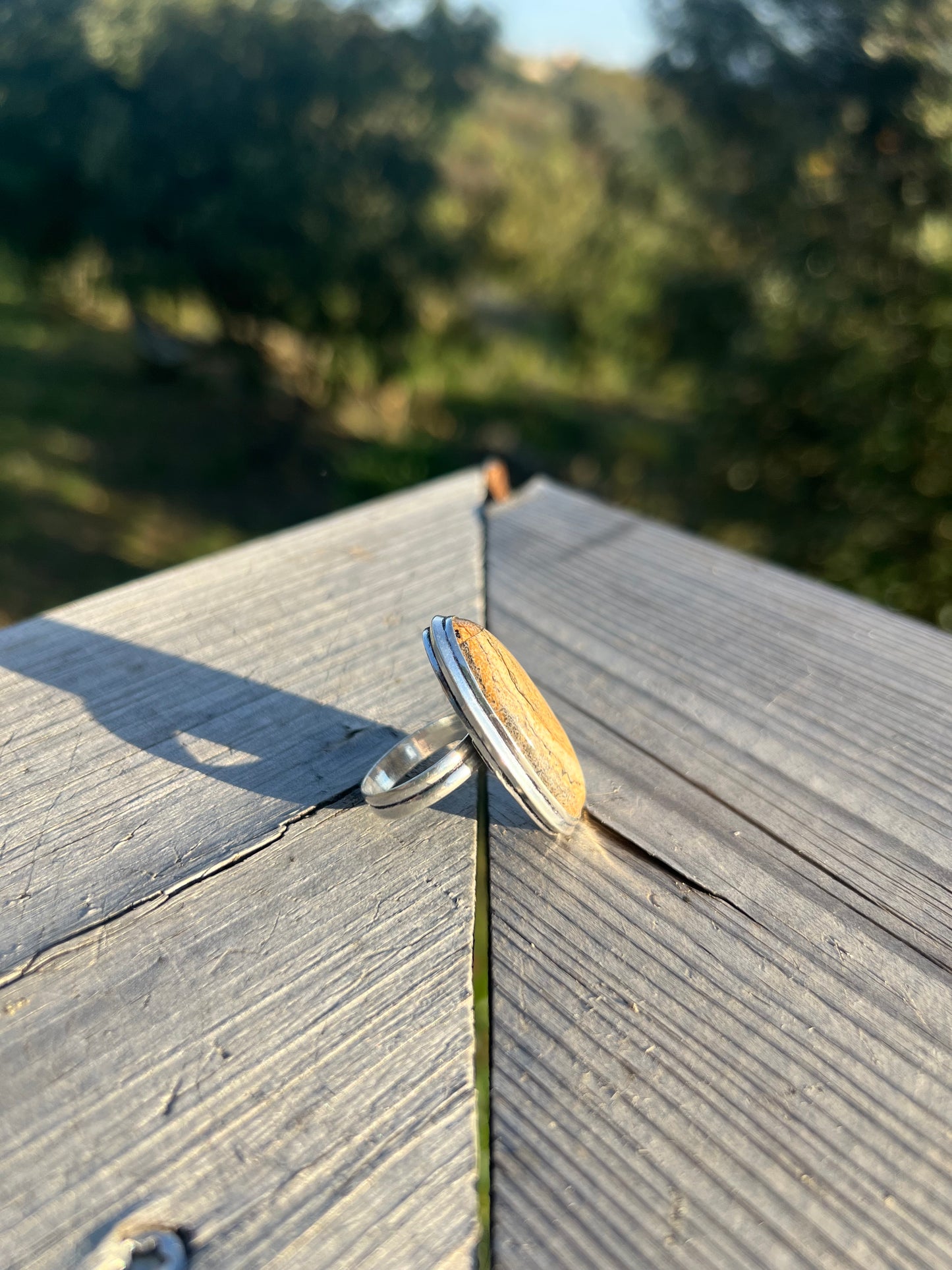 Bague en Jaspe paysage taille 55