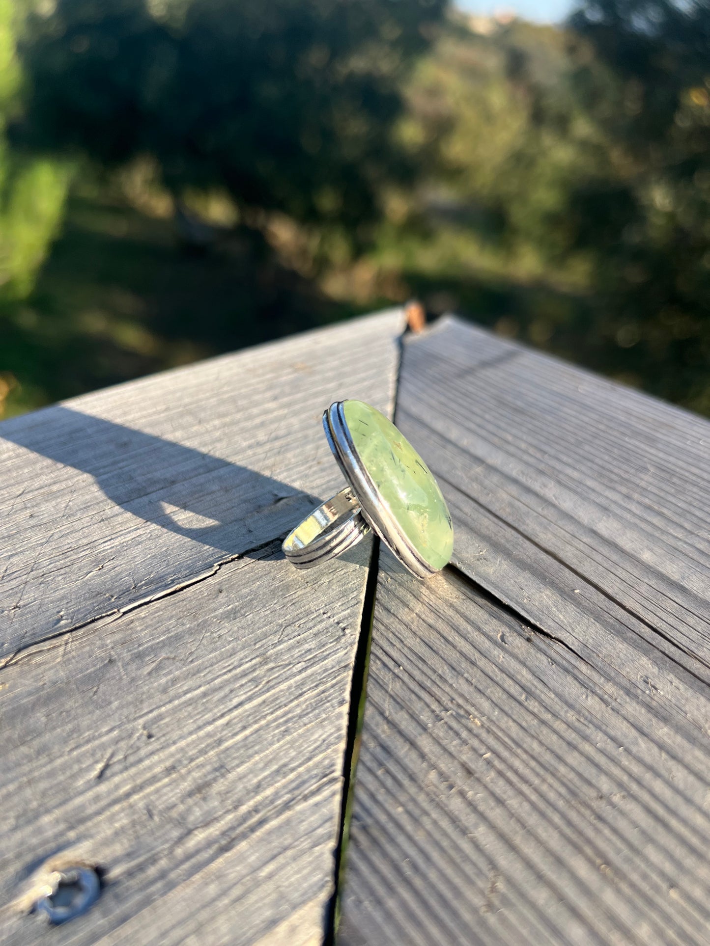 Bague en Préhnite taille 52