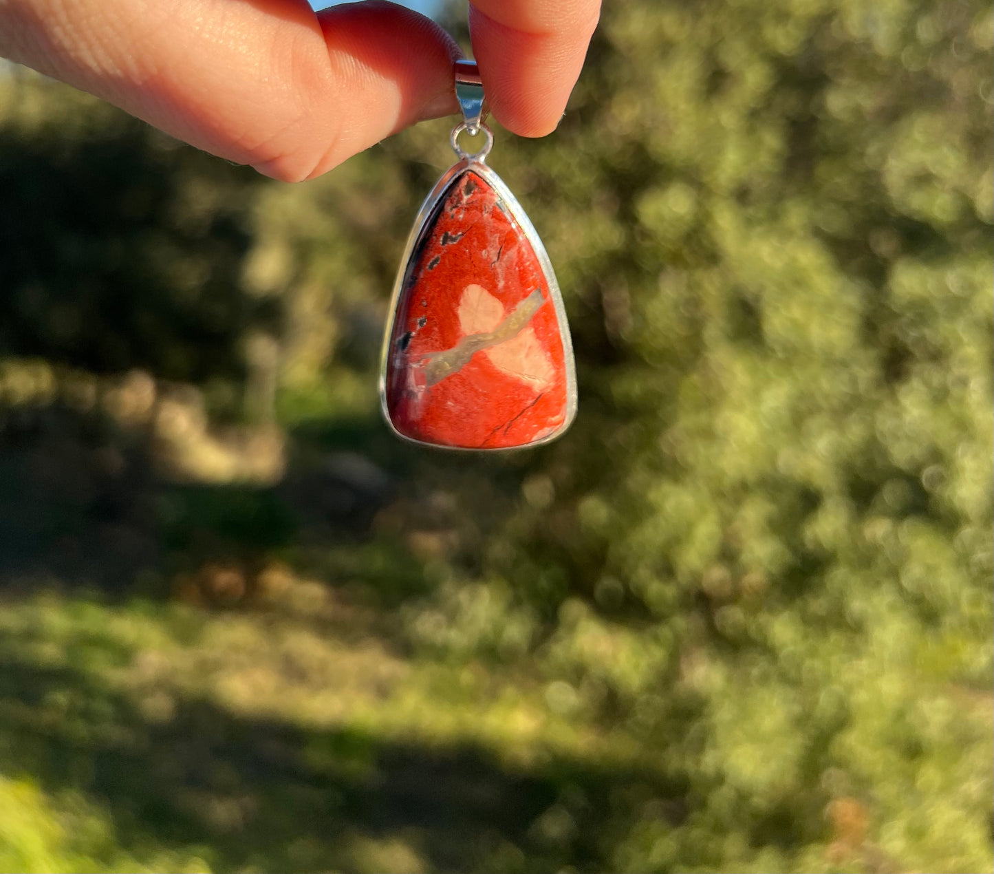 Pendentif en Jaspe rouge