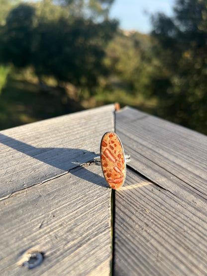 Bague en Jaspe léopard taille 64