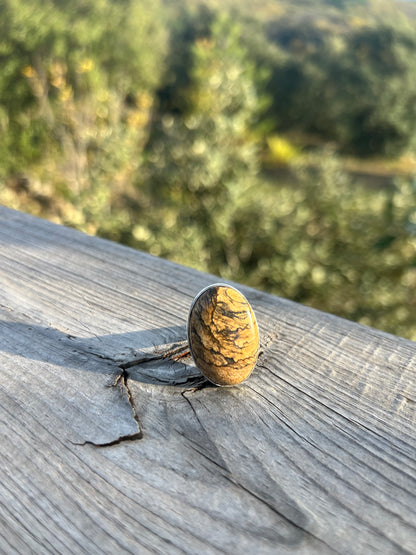 Bague en Jaspe paysage taille 54