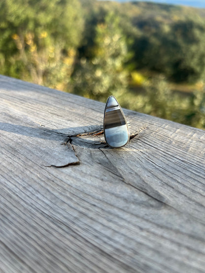 Bague en Opale bleue Owhyee taille 51