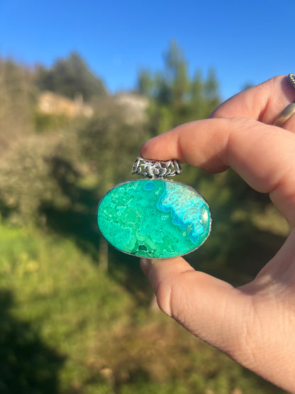 Pendentif en Malachite Chrysocolle