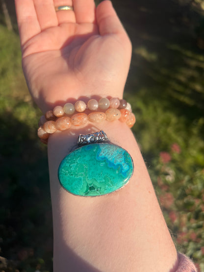 Pendentif en Malachite Chrysocolle