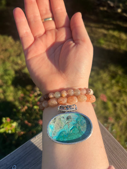 Pendentif en Malachite Chrysocolle