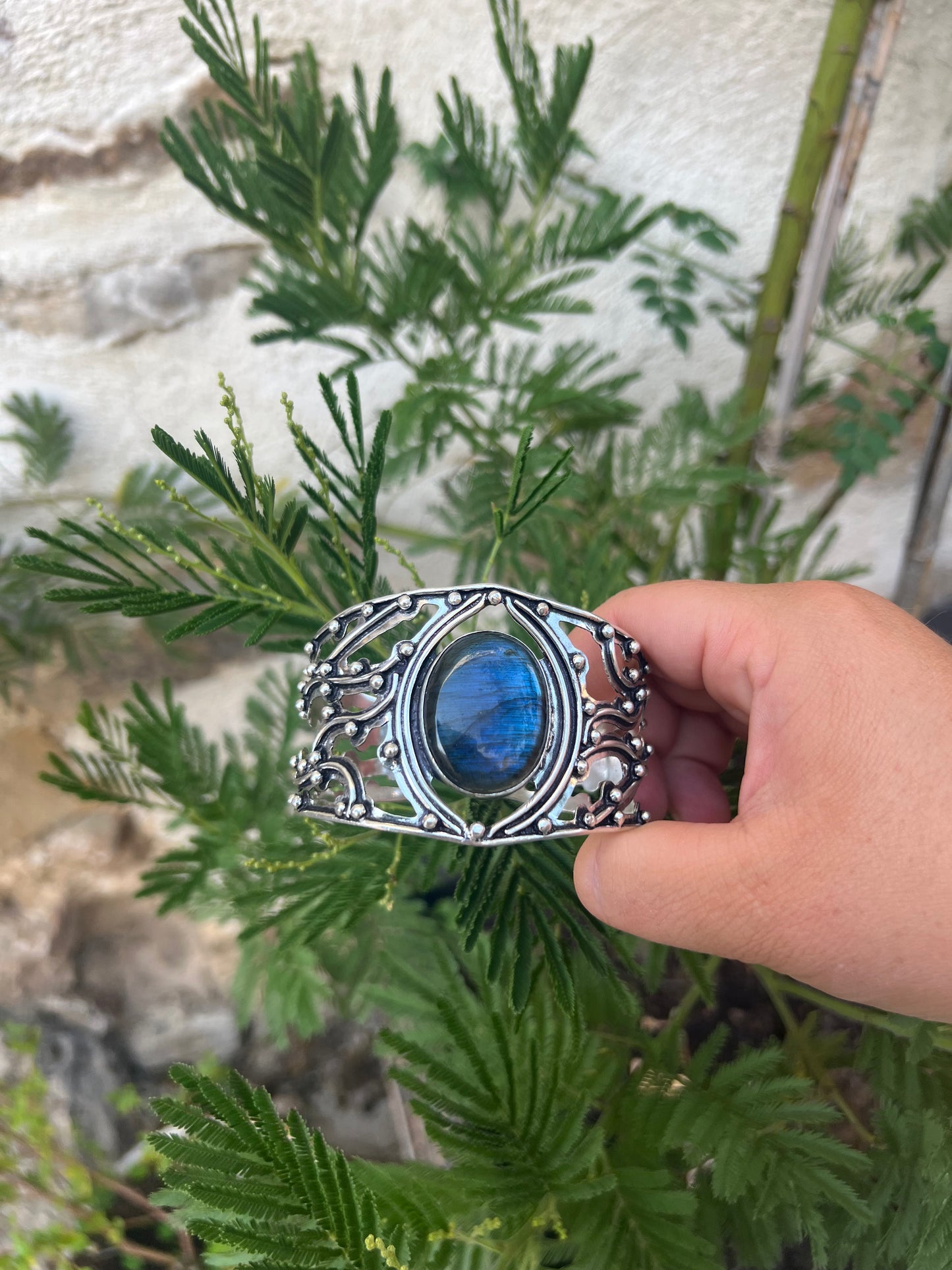 Manchette réglable en Labradorite