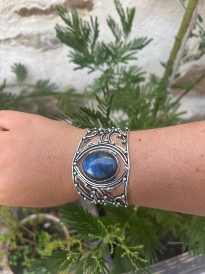 Manchette réglable en Labradorite