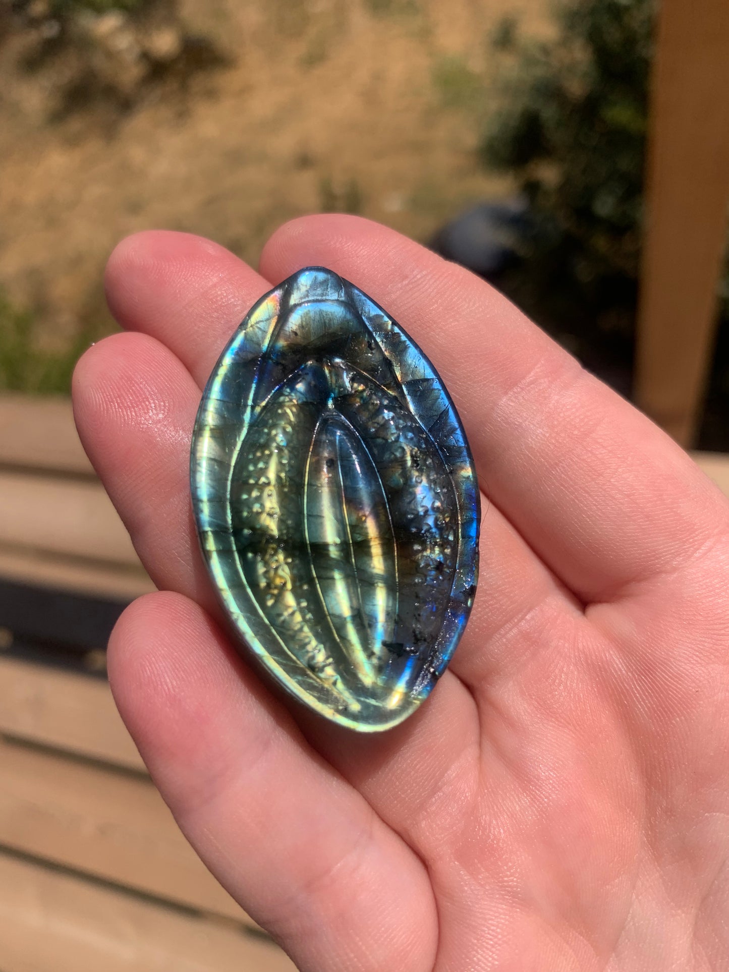 Yoni - Vulve Labradorite - Pierre de Lune