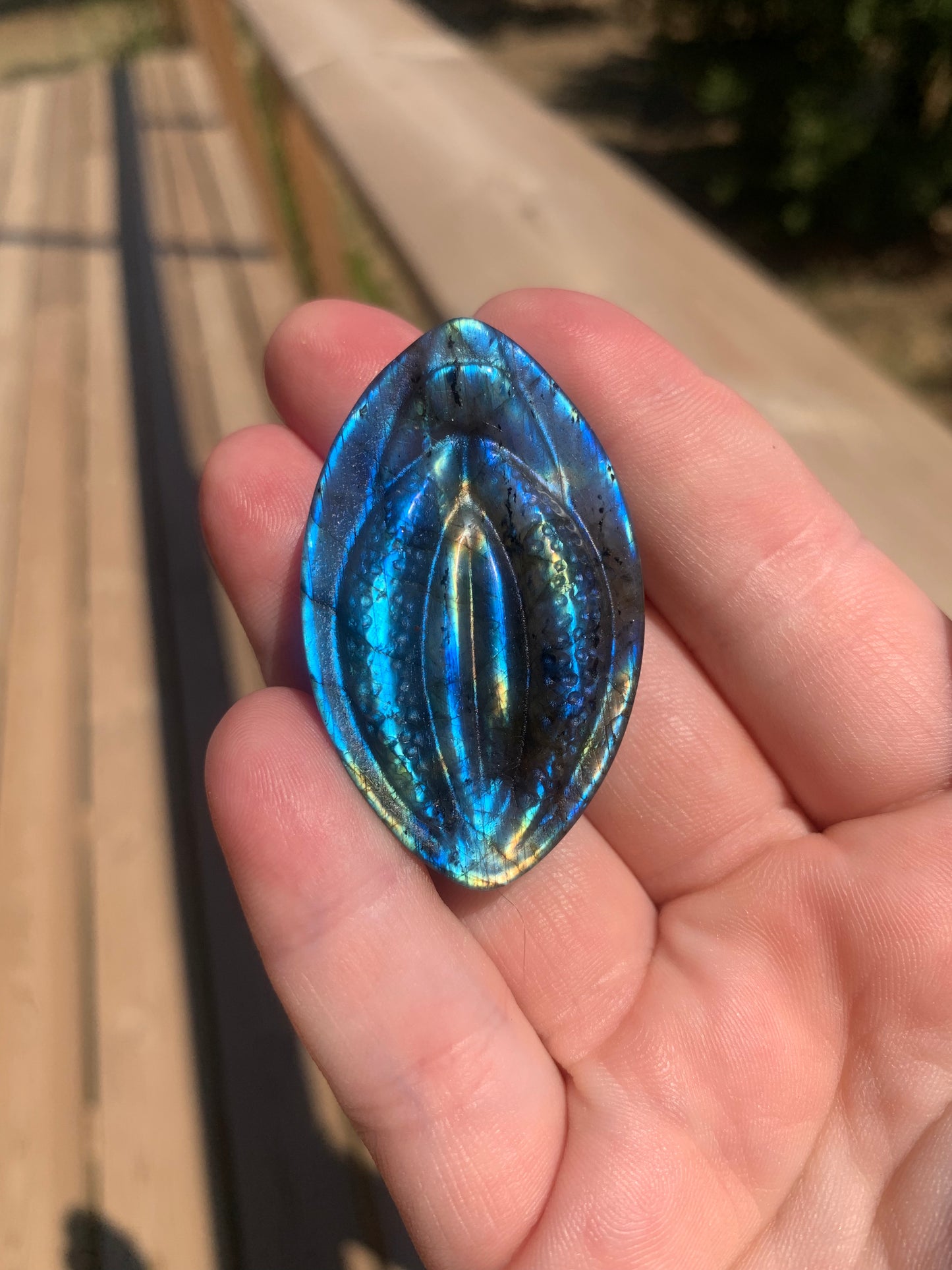 Yoni - Vulve Labradorite - Pierre de Lune