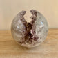 Sphère - Boule creuse brute & polie en Quartz & Améthyste avec inclusions