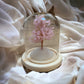 Arbre de vie sous cloche en pierre de Quartz Rose