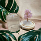 Arbre de vie sous cloche en pierre de Quartz Rose