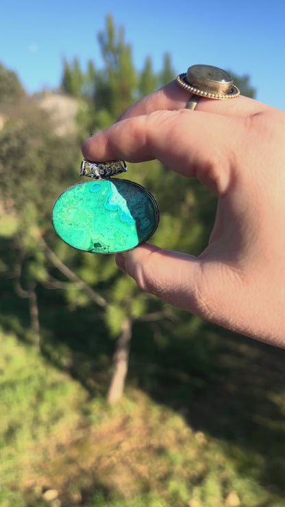 Pendentif en Malachite Chrysocolle