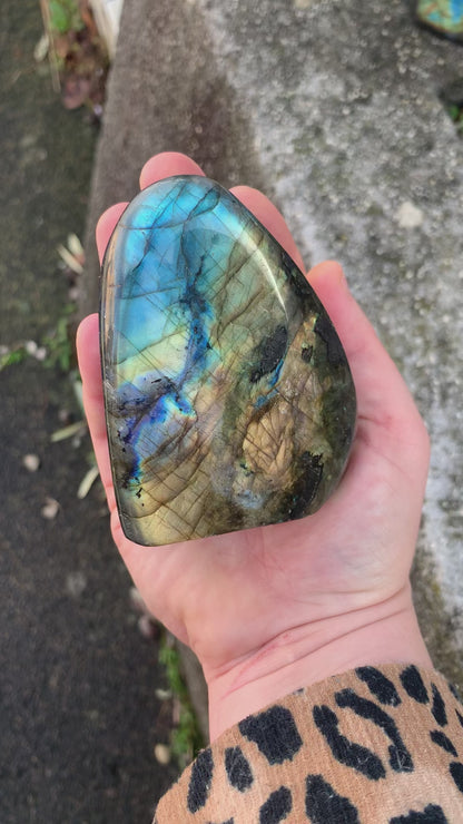 Bloc de Labradorite polie