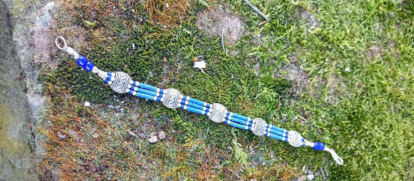 Bracelet Tibétain en Lapis-Lazuli & perles fantaisies