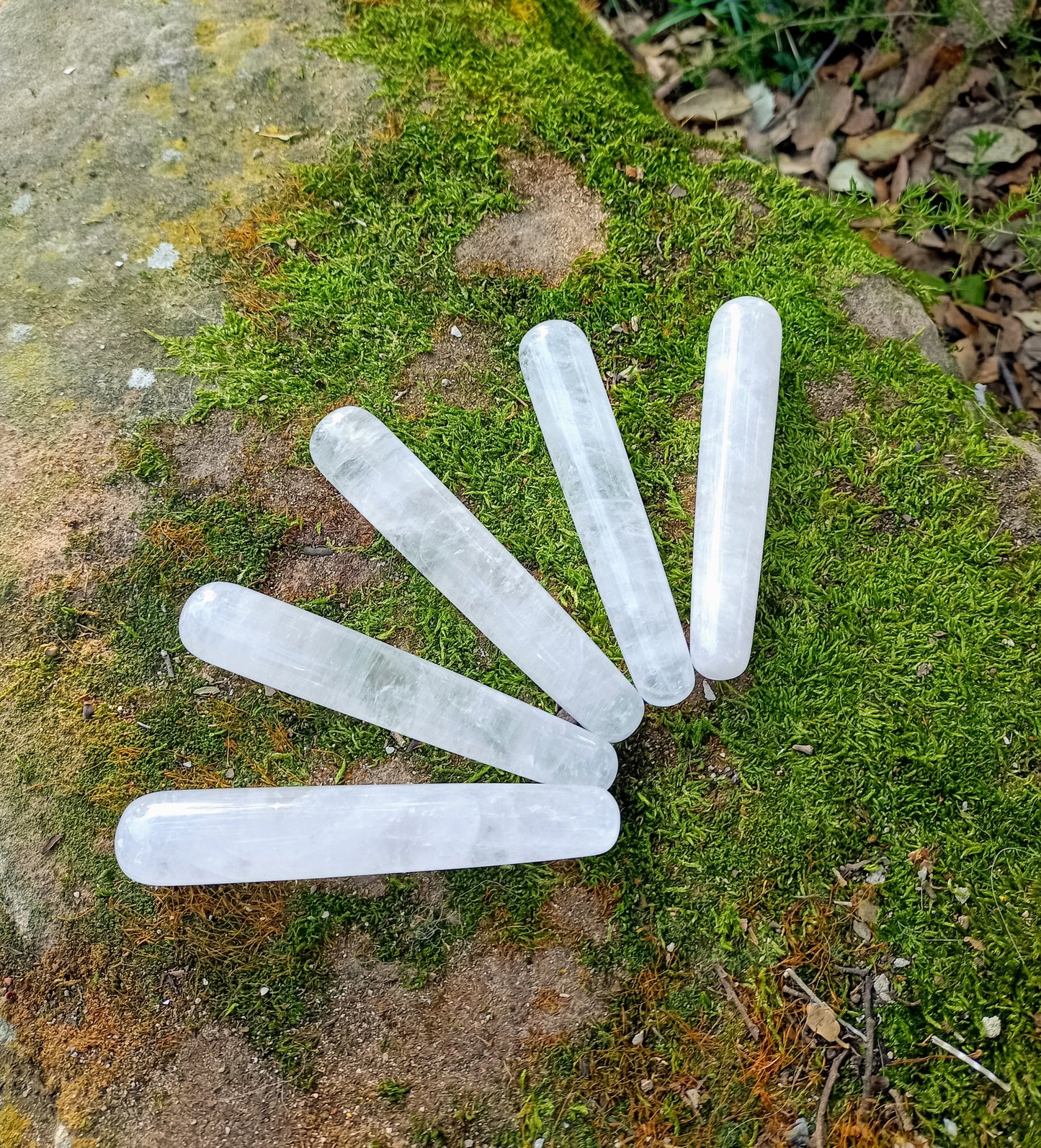 Batons de massage en Cristal de Roche - Quartz transparent