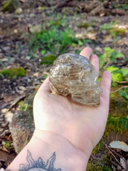 Crâne en Quartz Rutile