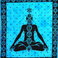 Tenture bleue Méditation & chakras grand modèle