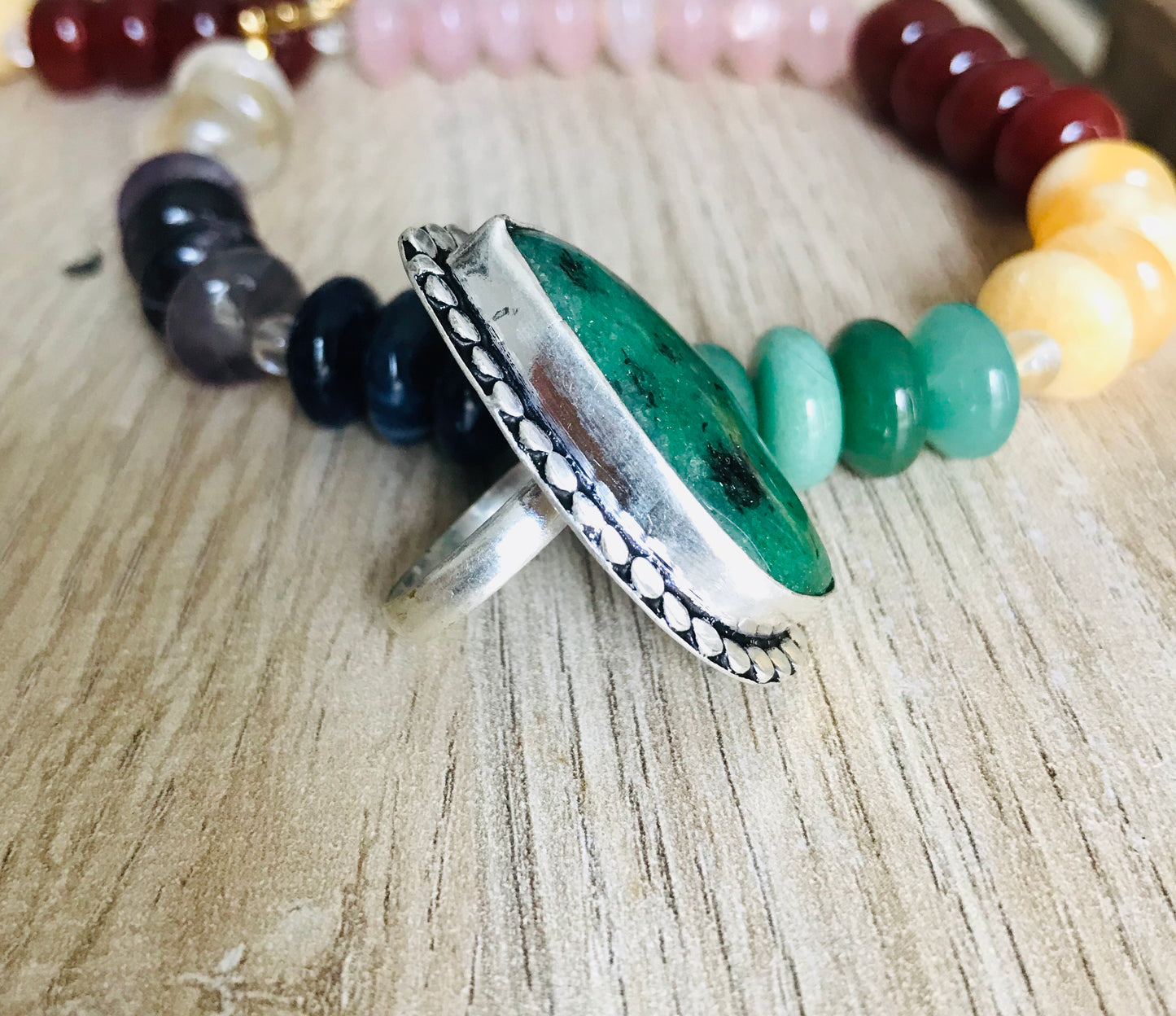 Bague en Zoïsite taille 52