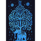 Tenture Élephant noir & bleu modèle moyen