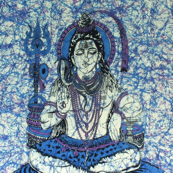 Tenture Shiva violet & bleu modèle moyen